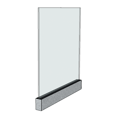 Floor standing frame-less glass barrier