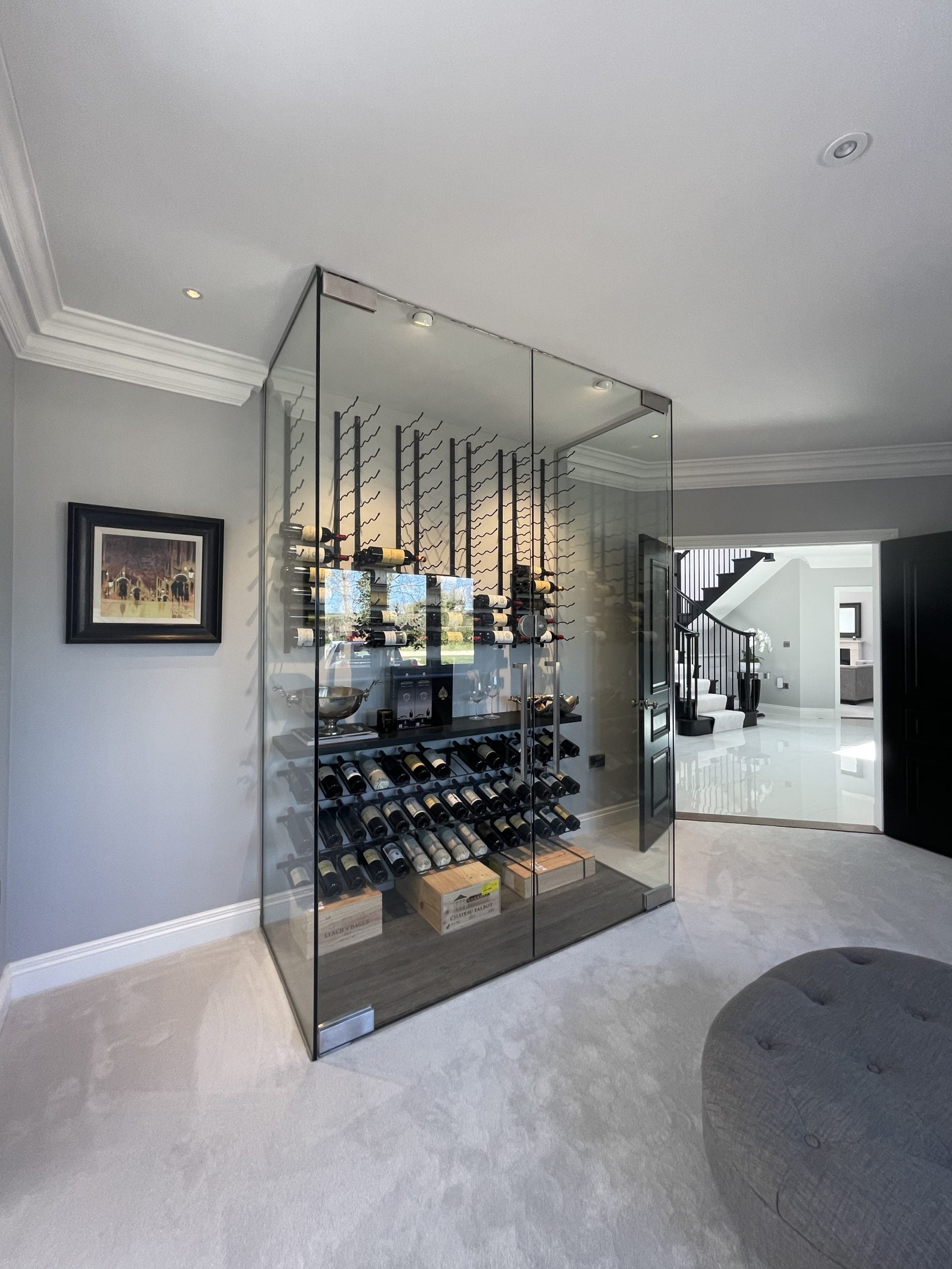 Glass wine storage wall sale