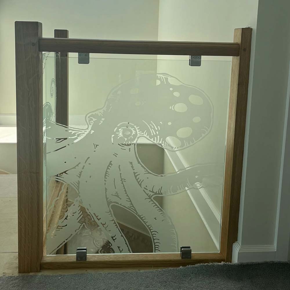 Etched Glass Balustrade