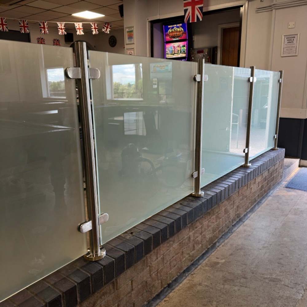 Frosted glass balustrade